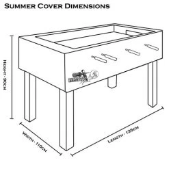 Roberto Sports Summer Cover Coin Operated Outdoor Football Table -Sports - ball games 51011 Summer Cover Dimensions