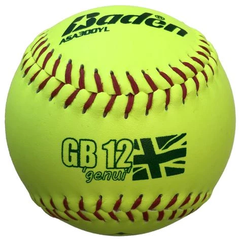 GB12L Baden Official British Softball Federation Match 12” Leather Softball 3 GB12L Baden Official British Softball Federation Match 12” Leather Softball