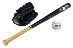 Bronx Wood Bat, Ball And Glove Set