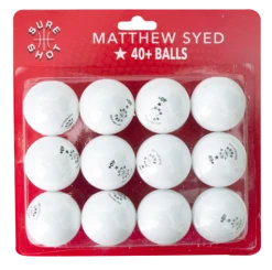 SURE SHOT Matthew Syed 12pk Table Tennis Balls 7 SURE SHOT Matthew Syed 12pk Table Tennis Balls -Sports - ball games g 10715 MS Syed 40 plus 12 pack 2