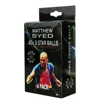 SURE SHOT Matthew Syed 3 Star 6pk Table Tennis Balls - Box Of 6 3 SURE SHOT Matthew Syed 3 Star 6pk Table Tennis Balls - Box Of 6
