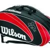 Wilson Federer 12 Pack Bag - Red/Black 1 Wilson Federer 12 Pack Bag - Red/Black -Sports - ball games g 400342000449 wrz833212 federer 12 pack blk red reverse