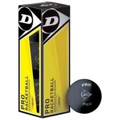 Dunlop Pro Racketball Balls: 1 Tube Of 3 Balls