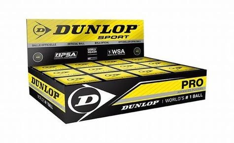 Dunlop Pro Squash Ball - Double Yellow Dot 3 Dunlop Pro Squash Ball - Double Yellow Dot