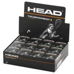 HEAD TOURNAMENT SINGLE YELLOW DOT SQUASH BALLS (DOZEN)
