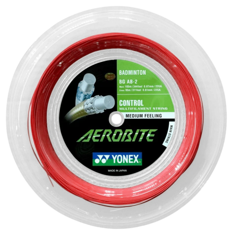 Yonex AeroBite HybridYonex Badminton Racket String (200m Reel) Red-White 5 Yonex AeroBite HybridYonex Badminton Racket String (200m Reel) Red-White - Image 3