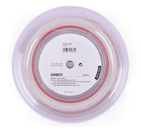 Yonex AeroBite HybridYonex Badminton Racket String (200m Reel) Red-White 3 Yonex AeroBite HybridYonex Badminton Racket String (200m Reel) Red-White